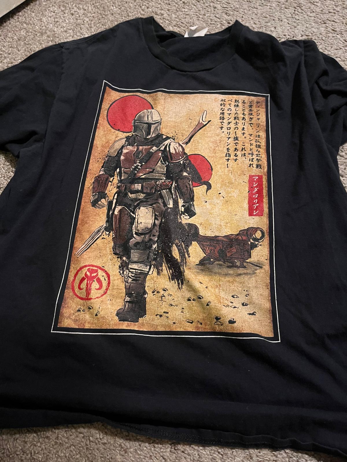 Star Wars The Mandalorian Din Djarin Japanese Kanji Graphics Mens T-Shirt